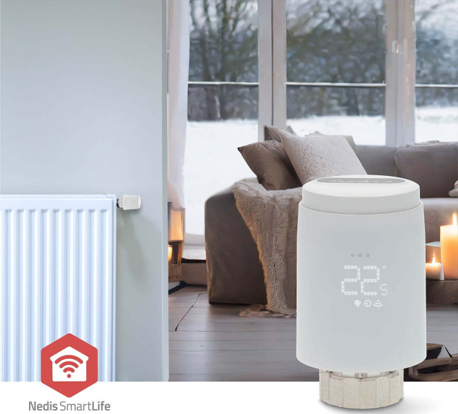Bezdrátová termohlavice Nedis SmartLife, Zigbee 3.0 Bezdrátová termohlavice Nedis SmartLife Zigbee 3.0