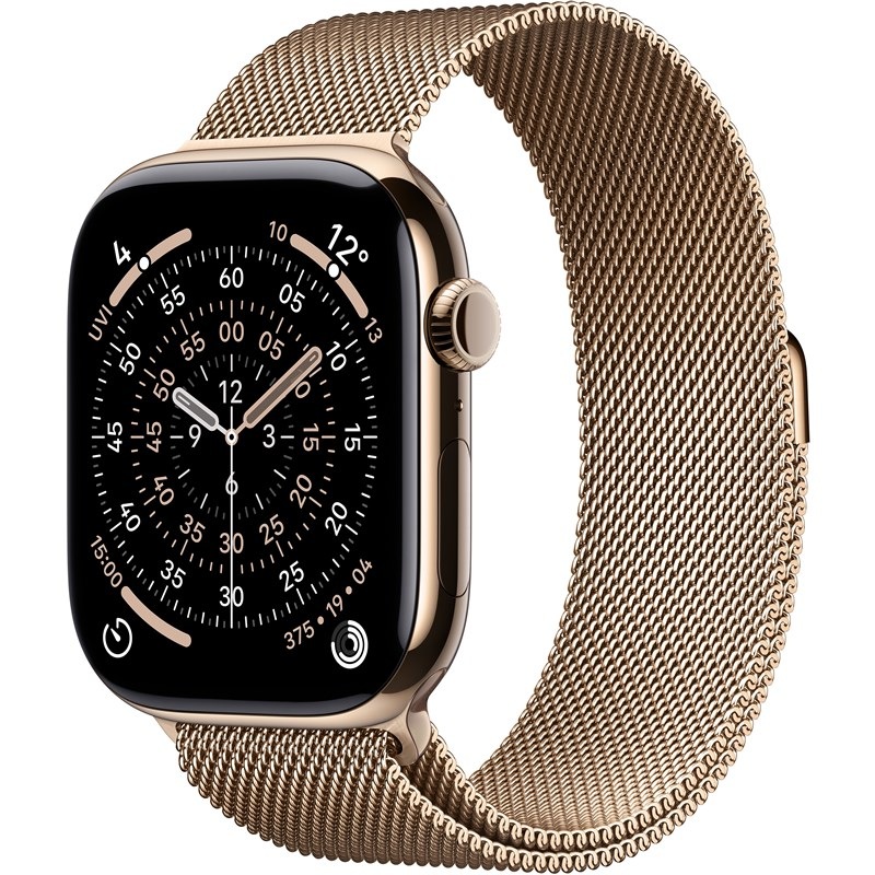 Chytré hodinky Apple Watch Series 11 GPS + Cellular 42mm zlatý titan - zlatý milánský tah