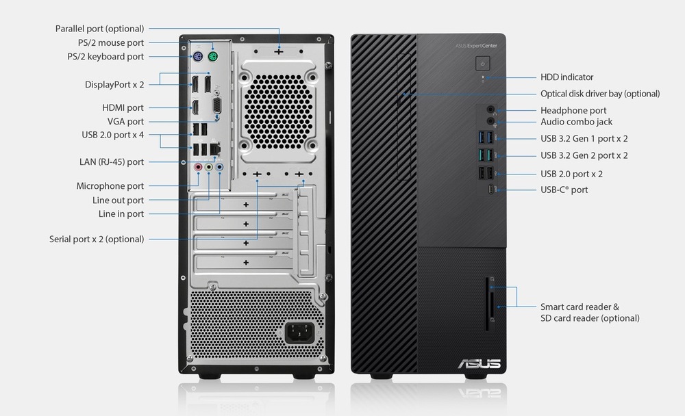 Stolní počítač Asus ExpertCenter D7 Mini Tower černý Stolní počítač Asus ExpertCenter D7 Mini Tower černý