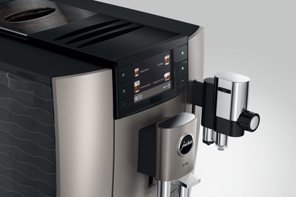 Automatický kávovar Jura E8 Midnight Silver (modelový rok 2026) stříbrný