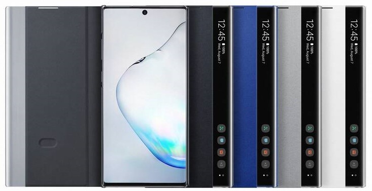 Pouzdro na mobil flipové Samsung Clear View na Galaxy Note10+ bílé