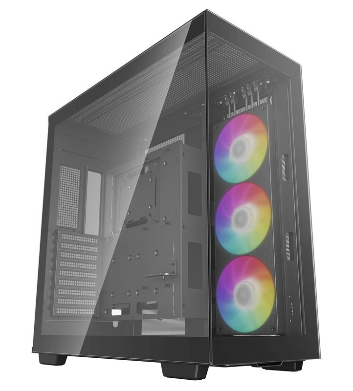 PC skříň DeepCool CH780 ARGB, černá barva.