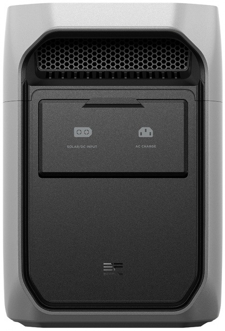 Nabíjecí stanice EcoFlow DELTA 3 Classic (1024 Wh) šedá Zadní panel EcoFlow DELTA 2 se vstupy pro solární nabíjení a AC nabíjecím portem.
