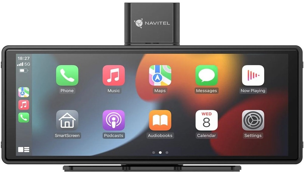 Displej do auta NAVITEL DS1020 DVR s obrazovkou rozhraní Apple CarPlay a vysunutým držákem