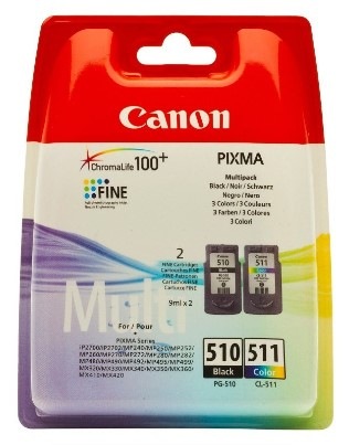 Inkoustová náplň Canon PG-510 / CL-511, 247 stran, CMYK Inkoustová náplň Canon PG-510 / CL-511, 247 stran, CMYK