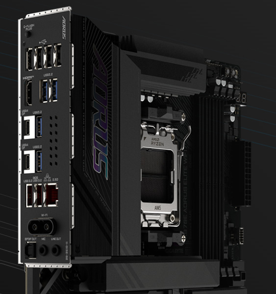 Základní deska GIGABYTE X870E A ELITE WIFI7 Gigabyte X870E A ELITE přináší také výhodu v podobě bohaté konektivity