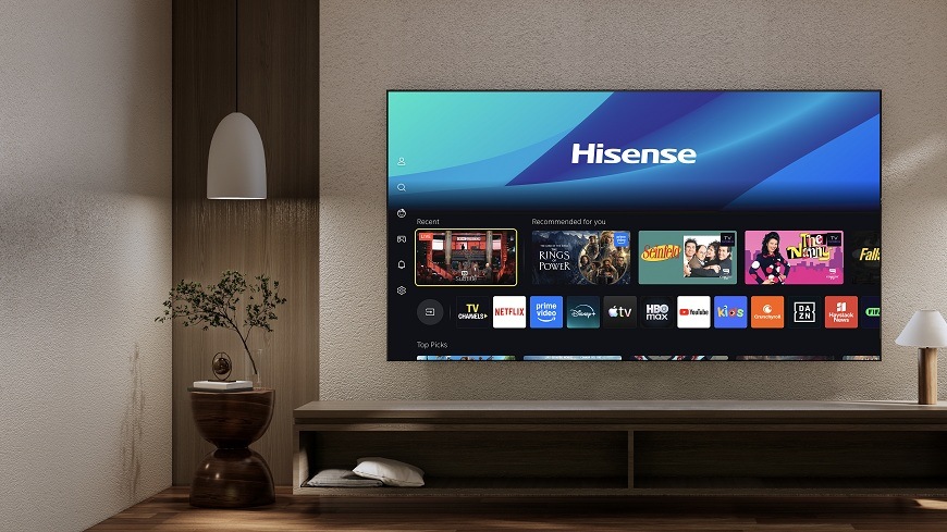 Televize Hisense 50A6S televize Hisense 50A6S a její domovská obrazovka