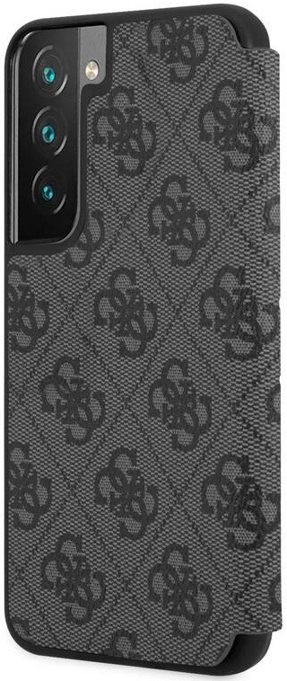Pouzdro na mobil flipové Guess 4G Book na Samsung Galaxy S22+ šedé