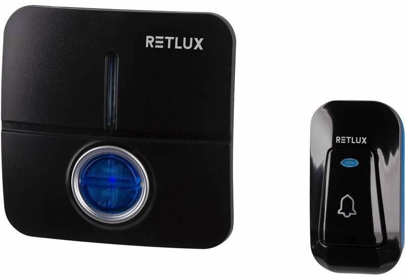 Zvonek bezdrátový RETLUX RDB 106, do sítě 230V + bateriové tlačítko černý