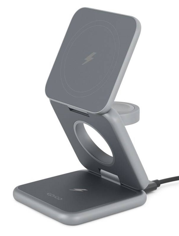 Bezdrátová nabíječka Epico Mag+ Foldable Wireless Charger šedá
