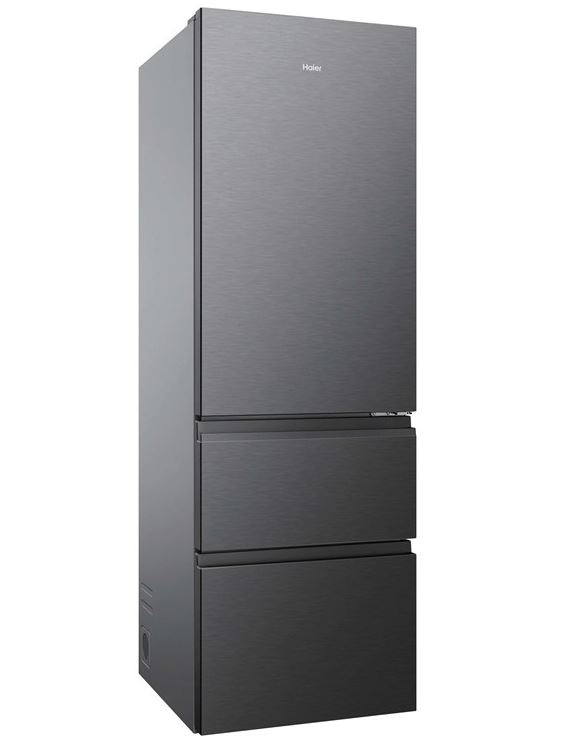 Chladnička s mrazničkou Haier HTR3618CNMP, tmavý nerez Pohled na ledničku Haier