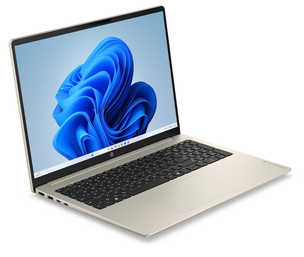 Notebook HP OmniBook 3 PC 16-bu0000ncx + Game Pass předplatné na 2 měsíce zlatý Užijte si krásný obraz, který vám zprostředkuje 16palcový IPS displej s rozlišením 2K a antireflexní úpravou.