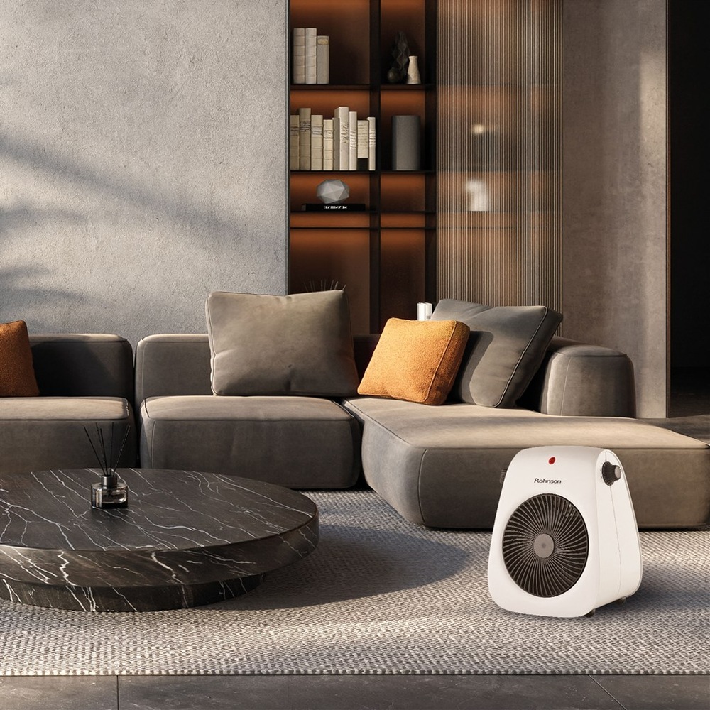 Horkovzdušný ventilátor Rohnson poskytuje 2 stupně výkonu 1 000 W či 2 000 W 