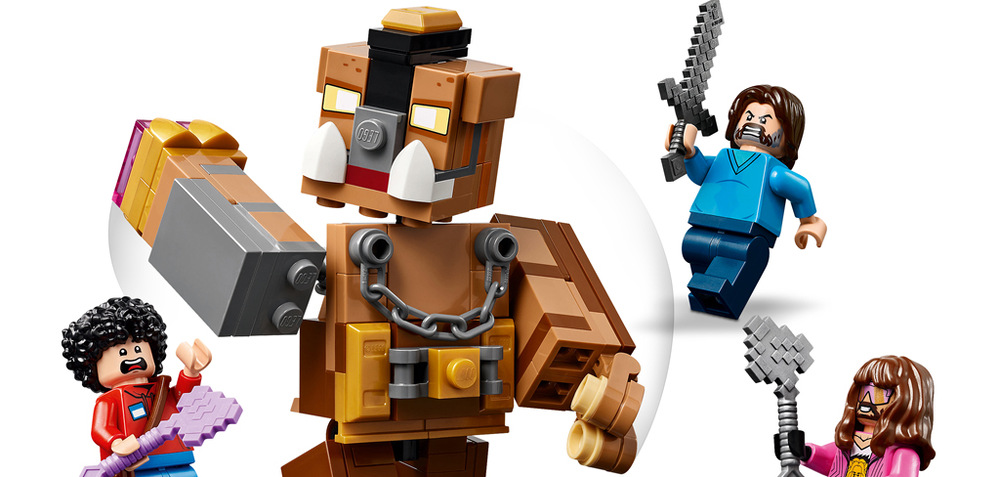 Stavebnice LEGO® Minecraft® 21272 Bojový ring v Lesním sídle Model z 491 kostek LEGO měří přes 17 cm a při stavění pomáhá aplikace LEGO Builder s 3D návodem.