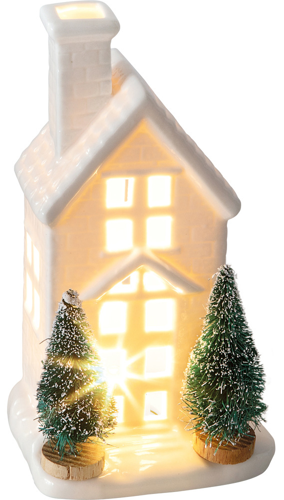 LED dekorace RETLUX RXL 392, porcelánový domek, 1 LED, 14,8 cm, teplá bílá