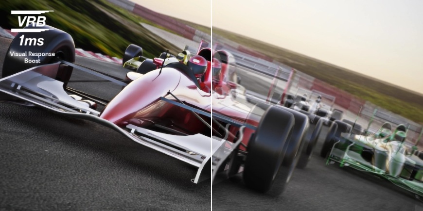 Obraz formule není rozmazaný díky displeji Acer CB24Y6bipr s rychlou odezvou