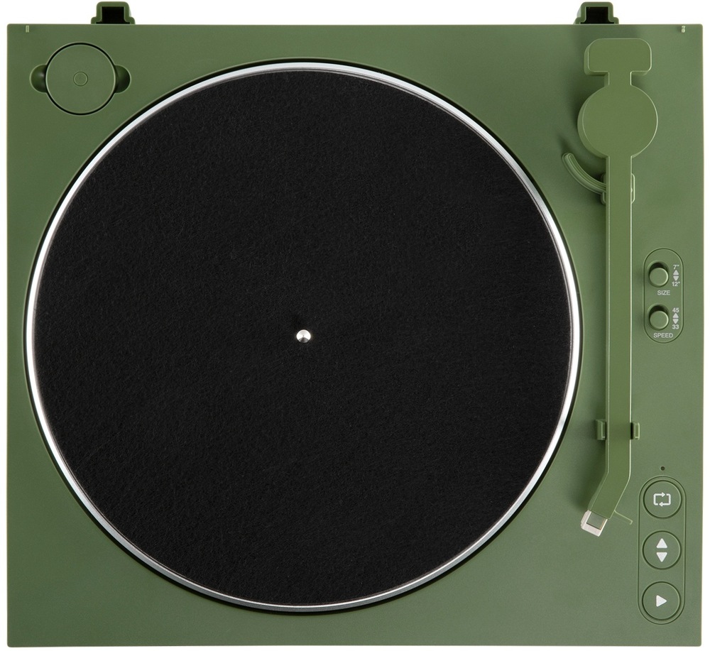 Gramofon Victrola VPT-800 Automatic zelený Gramofon Victrola VPT-800-GRN-INT se shora s viditelnou vinylovou deskou