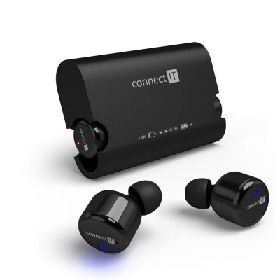 Sluchátka Connect IT True Wireless HYPER-BASS Bluetooth černé