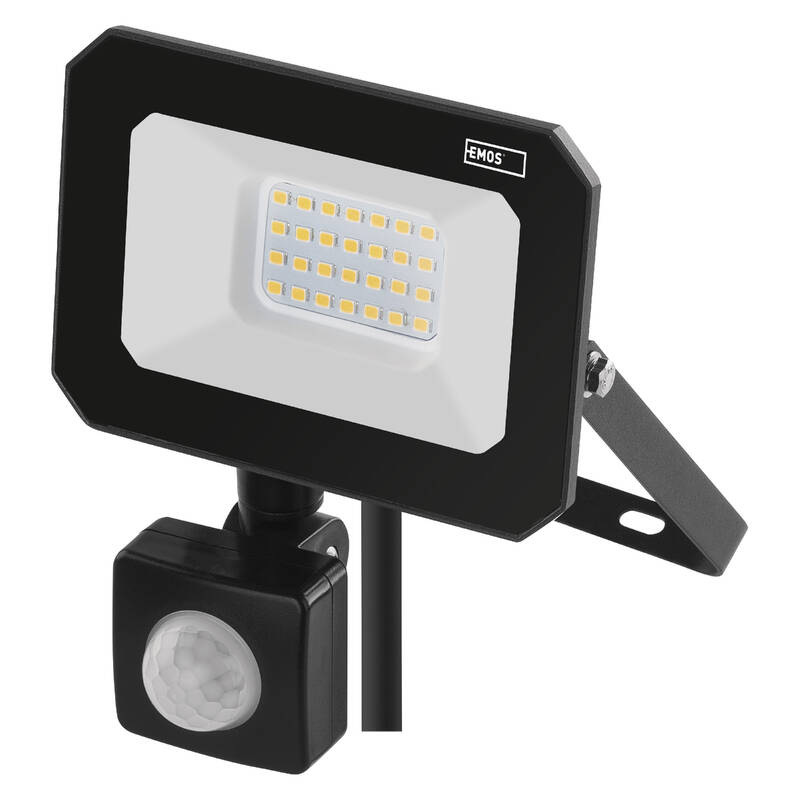 Reflektor EMOS SIMPO 20W 2000LM IP44 NW PIR - černý