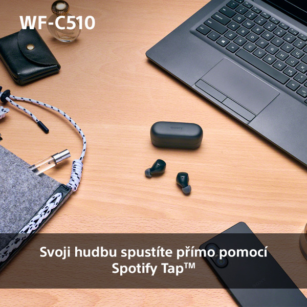 Sluchátka Sony WF-C510 žlutá Sluchátka Sony WF-C510 - žlutá, Spotify Tap