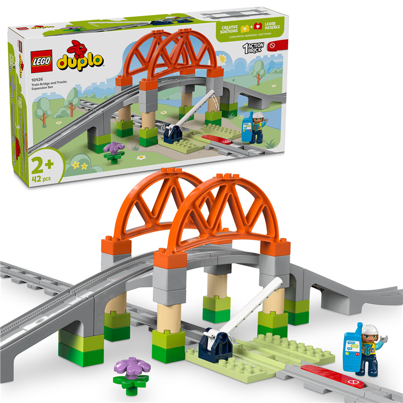Stavebnice LEGO® DUPLO® 10426 Železniční most a koleje – rozšiřující sada