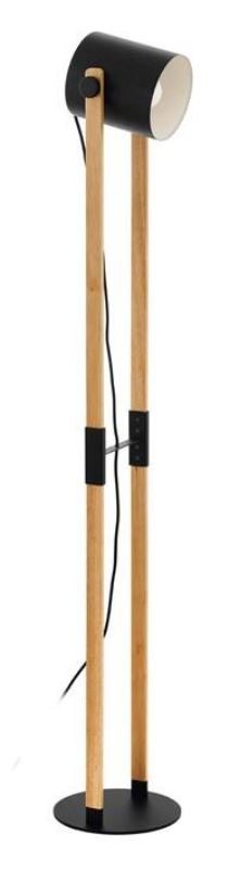 Stojací lampa Eglo Hornwood černá/dřevo