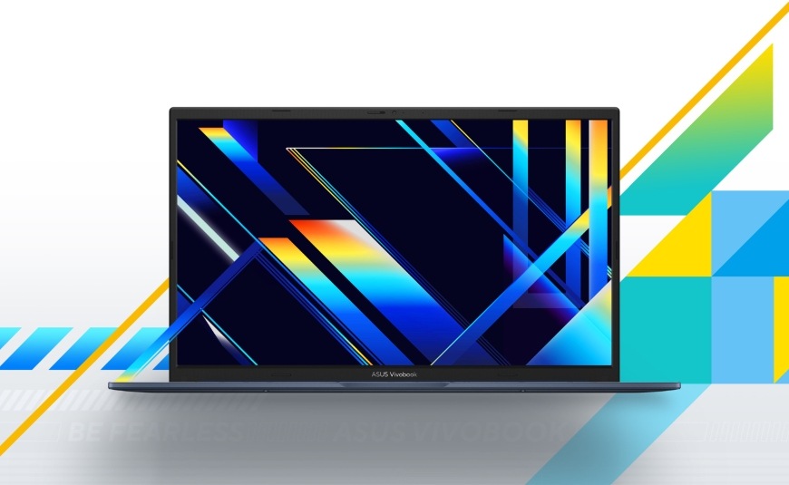 Hluboká černá a výrazné barvy na displeji notebooku Asus Vivobook 15