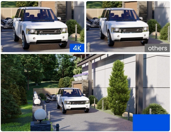 Srovnání kvality záznamu kamery Reolink v rozlišení 4K oproti standardním kamerám.