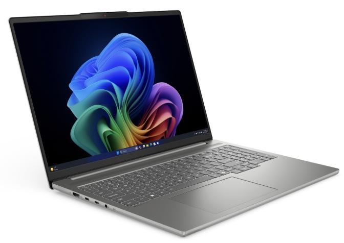 Notebook Lenovo IdeaPad Pro 5 16AKP10 z levého úhlu s viditelnými bočními porty