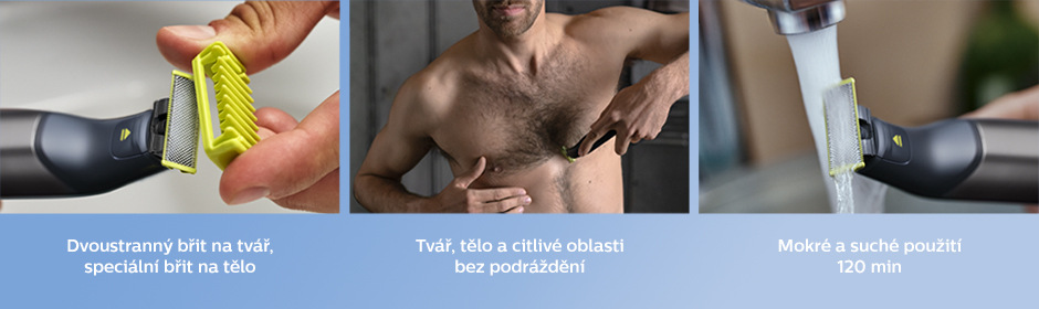 Zastřihovač vousů Philips OneBlade Pro QP6650/61 chrom Zastřihovač vousů Philips OneBlade Pro QP6650/61 chrom