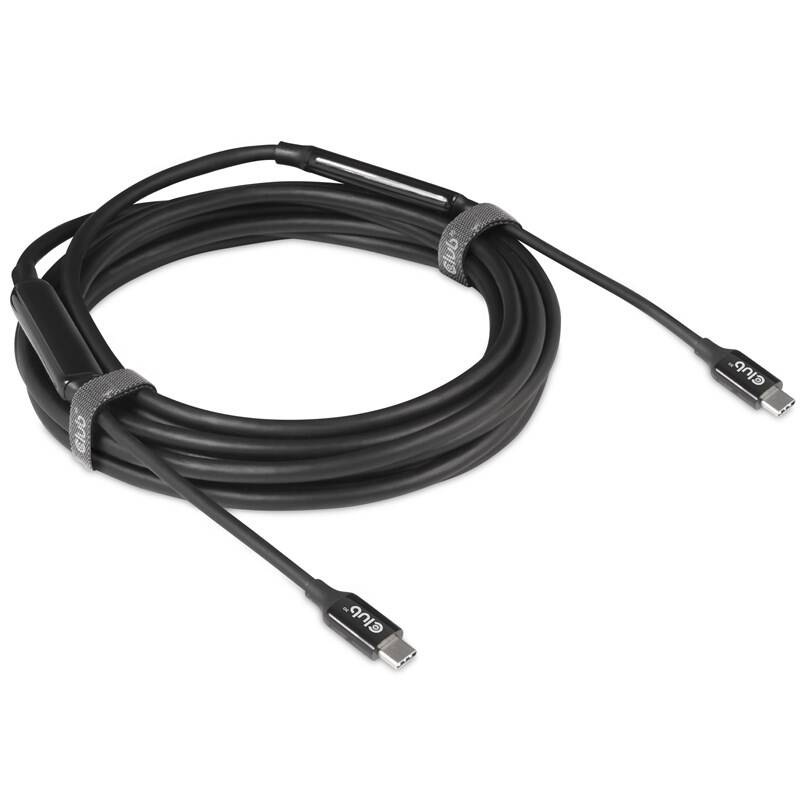 Kabel Club3D USB-C/USB-C, 8K, aktivní, 5m černý