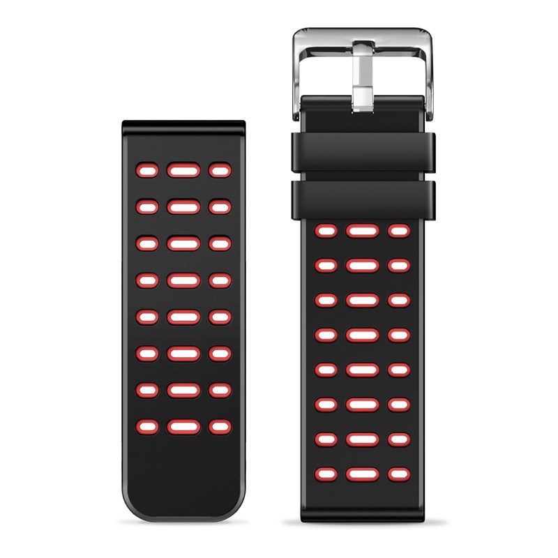 Řemínek Aligator 22AW0001, silikonový Duální 22mm černý/červený