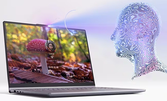 Notebook Lenovo IdeaPad 5 2-in-1 16AKP10 šedý Ilustrace IR rozpoznávání obličeje při přihlašování do počítače Lenovo IdeaPad 5 2-in-1 16AKP10