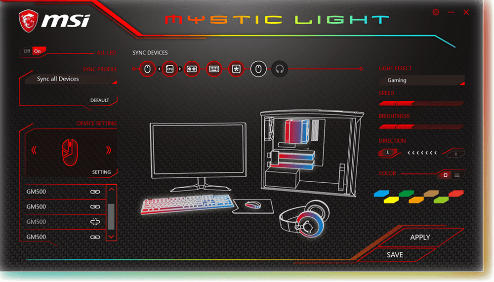 Myš MSI Clutch GM70 Gaming černá
