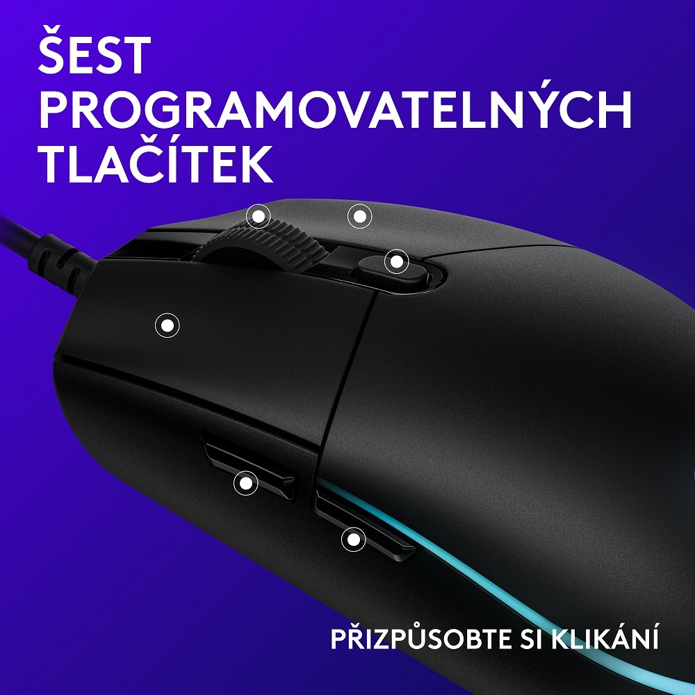 Myš Logitech G102 Lightsync fialová