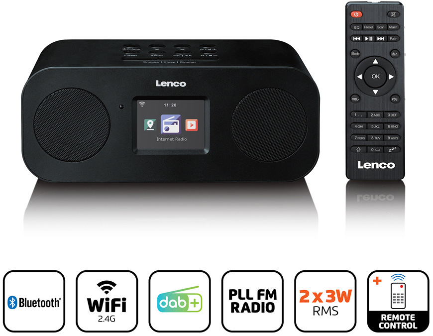 Internetové rádio s DAB+ Lenco DIR-121BK, černé