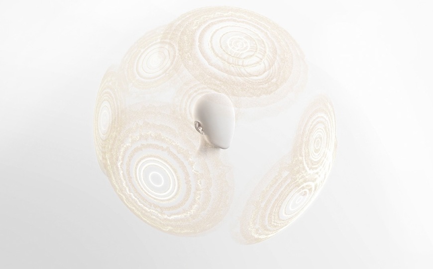 Ilustrace hlavy obklopené bublinou zvuku díky prostorovému efektu TWS sluchátek Huawei FreeBuds Pro 5