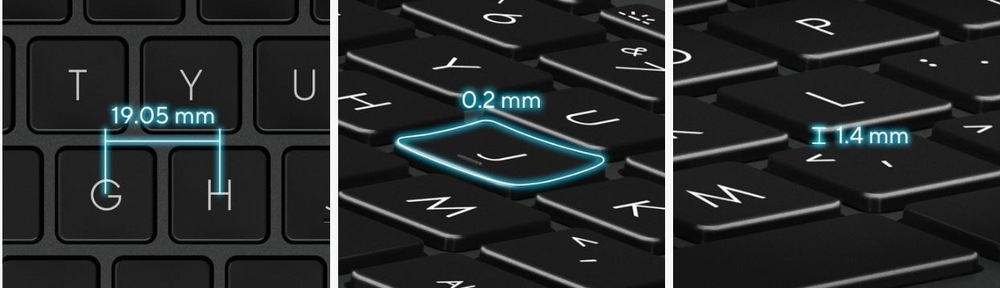 Detail klávesnice Asus ErgoSense