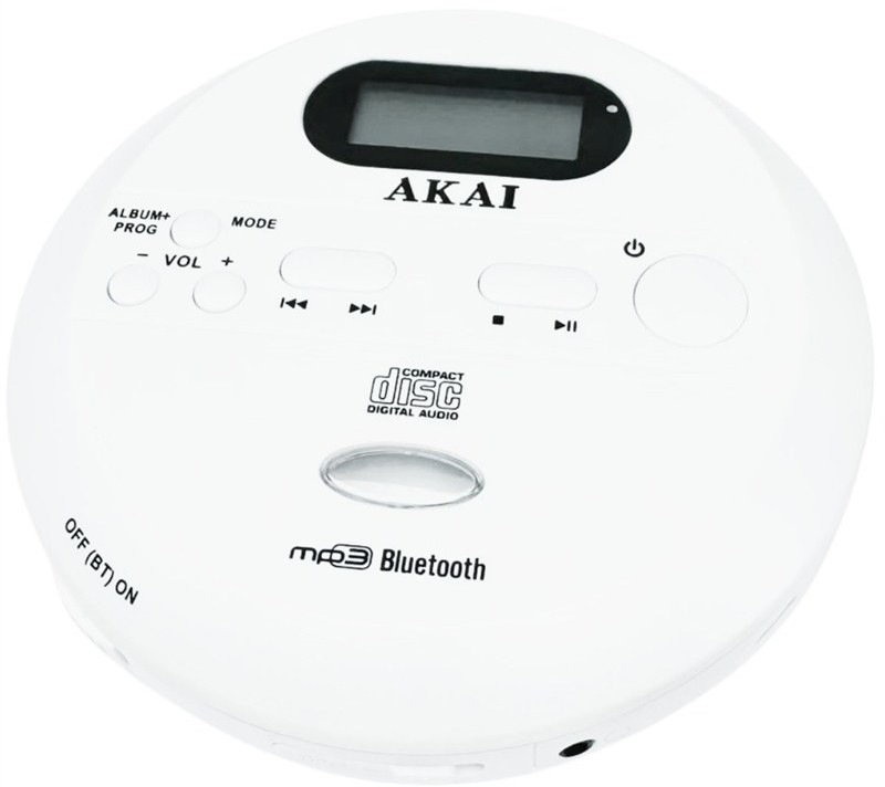 Discman Akai ACDP-100 v bílém designu