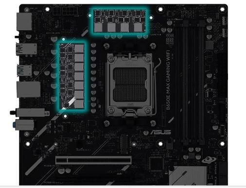 Konektory a sloty pro základní desku Asus B650E MAX