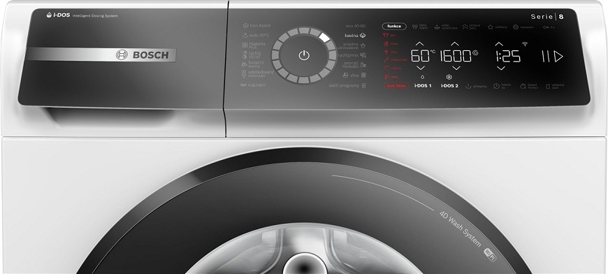 Přiblížený displej pračky Bosch WGB256A0CS