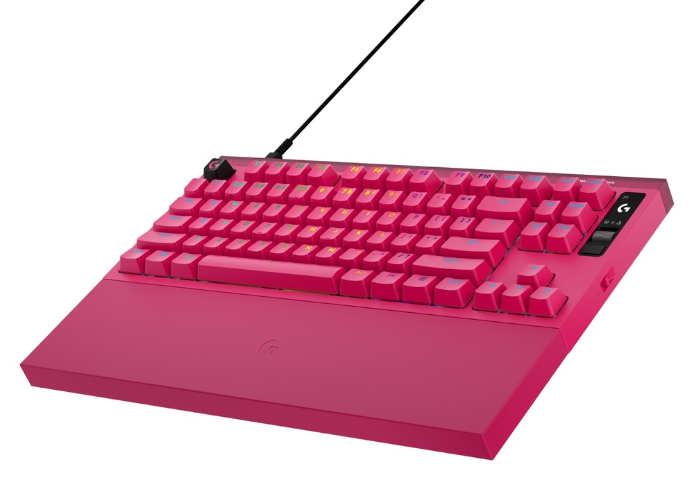 Klávesnice Logitech PRO X2 RAPID, US INT'L růžová Klávesnice Logitech PRO X2 Rapid s opěrkou zápěstí a RGB podsvícením