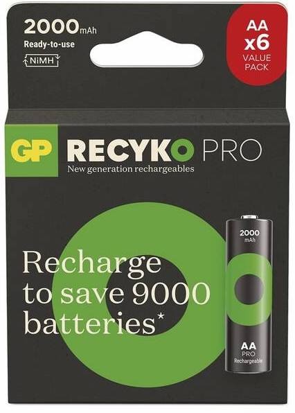 Baterie nabíjecí GP ReCyko Pro AA (HR6), 6 ks