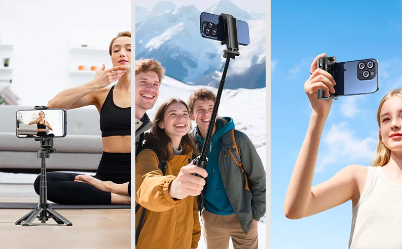 Stativ Rollei Easy Creator SmartGrip při videohovorech, skupinových fotografiích a natáčení z ruky