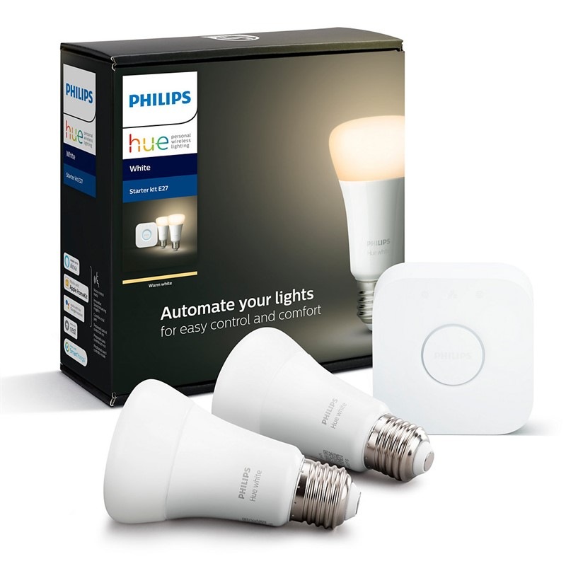 Startovací sada Philips Hue Bluetooth 9W, E27, White (2ks) + Bridge