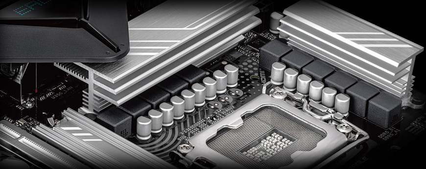 Základní deska GIGABYTE B860M EAGLE Detail patice procesoru a digitální napájecí kaskády desky Gigabyte B860M EAGLE