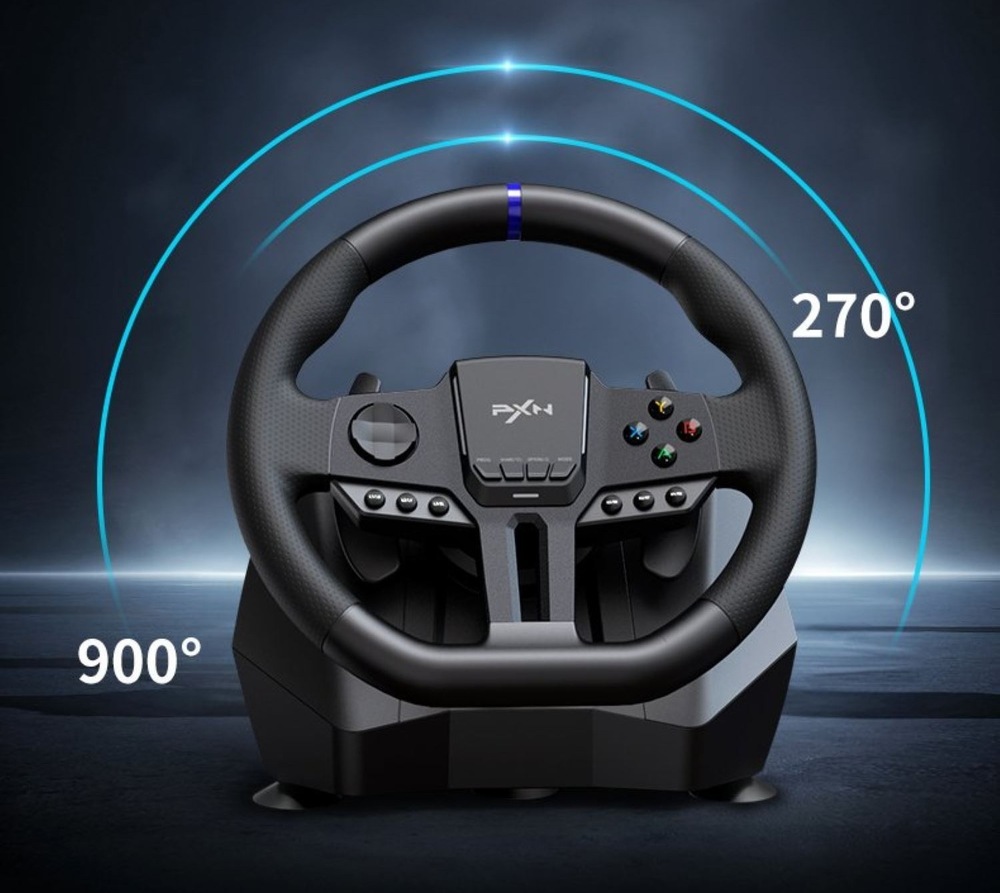 Volant PXN V900 Gen2 Bundle, PC, Switch, PS3/4, Xbox One/X/S series černý PXN V900 Gen2 Bundle umožňuje nastavit úhel otáčení
