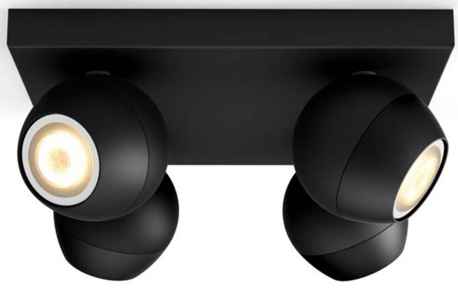 Bodové svítidlo Philips Hue Buckram White Ambiance 4 Spot černé