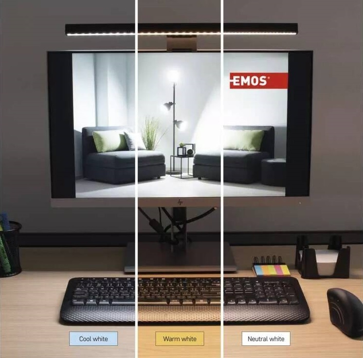 LED světlo EMOS Monitor AVA černá