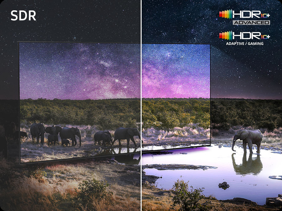 Televize Samsung srovnání SDR a HDR obrazu